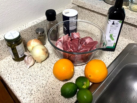 Ingredientes para carnitas